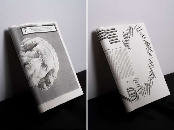 publication graphic design experiment black and white
